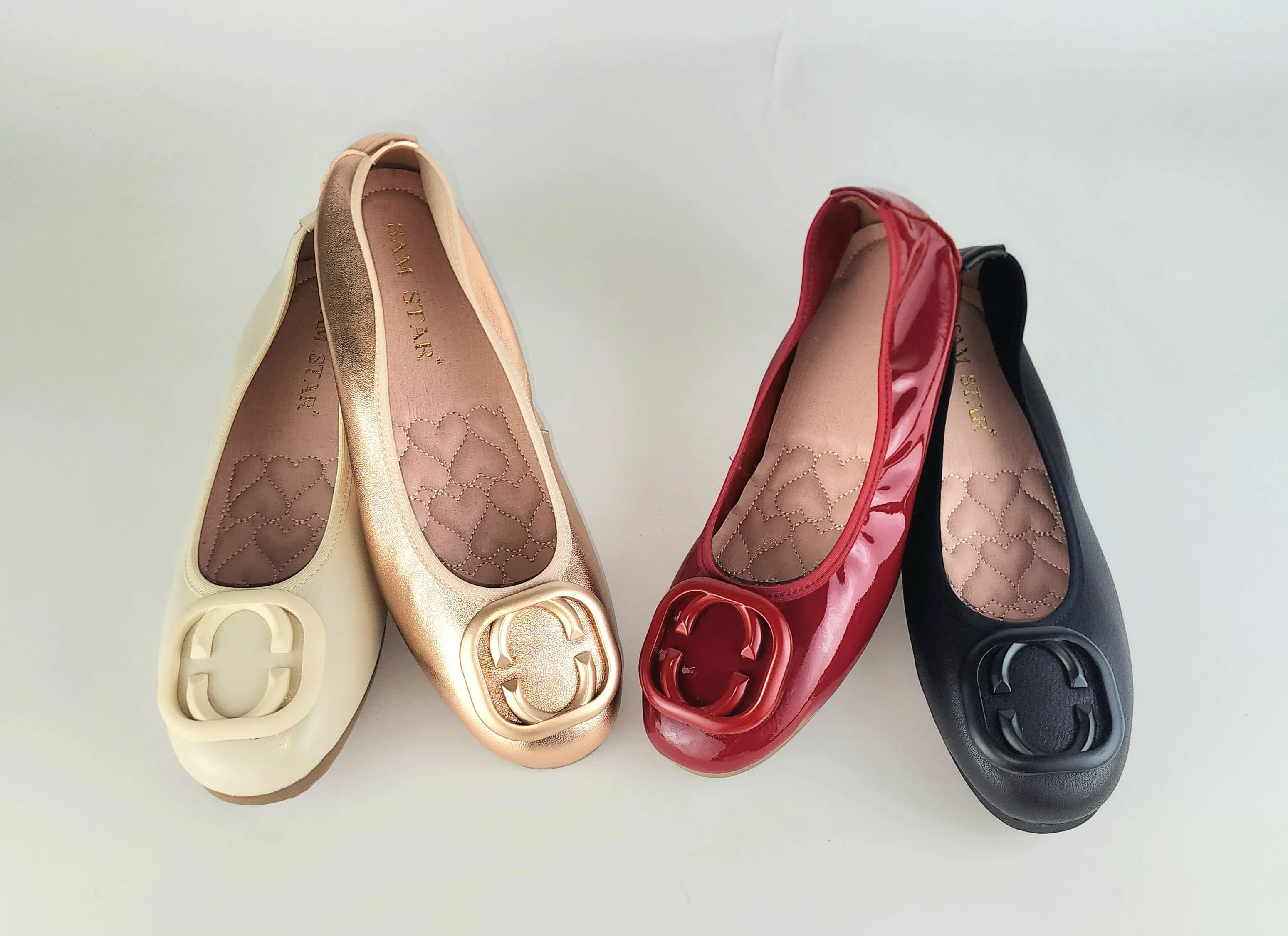 17W01 Leather buckle pumps with extra cushions (SALE)