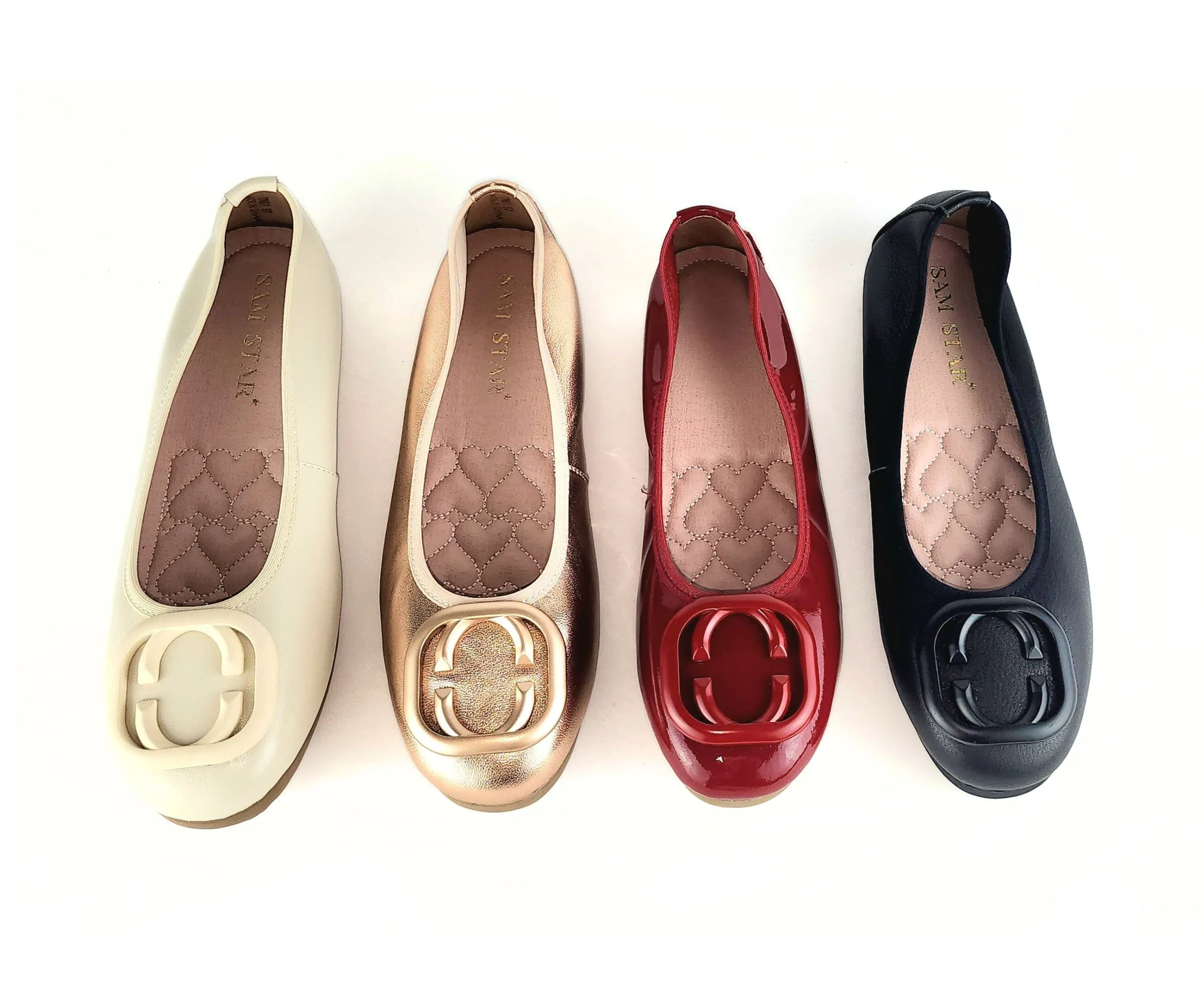 17W01 Leather buckle pumps with extra cushions (SALE)