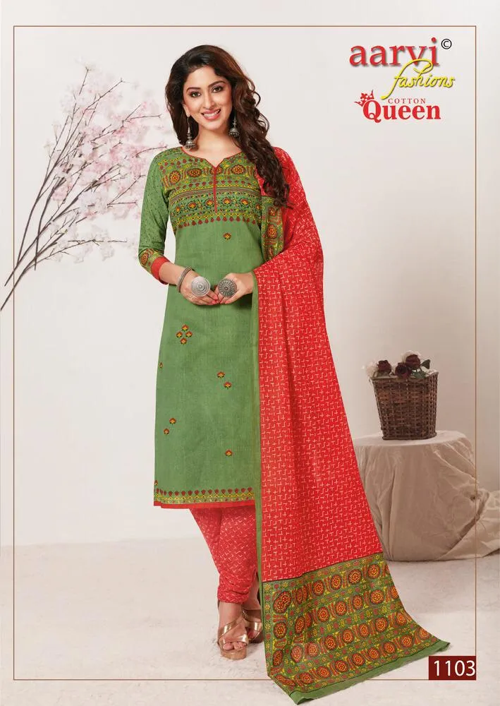 Aarvi Fashion Cottton Queen Casual Daily Wear Salwar Suits Collection