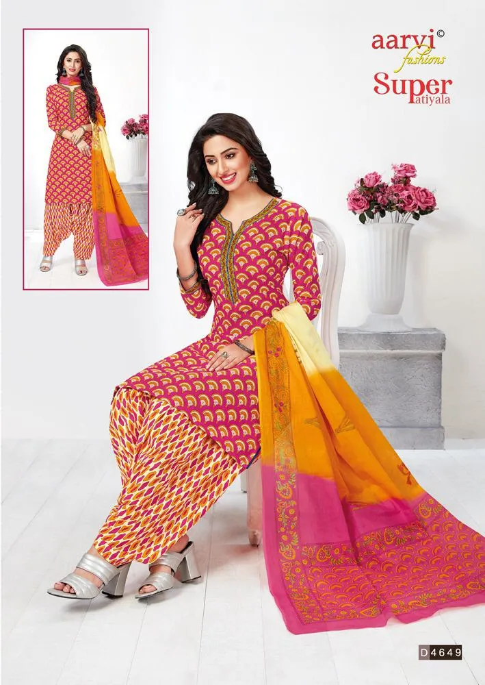 Aarvi Fashion Present Super Patiyala Casual  Cotton Daily Wear Salwar Suits