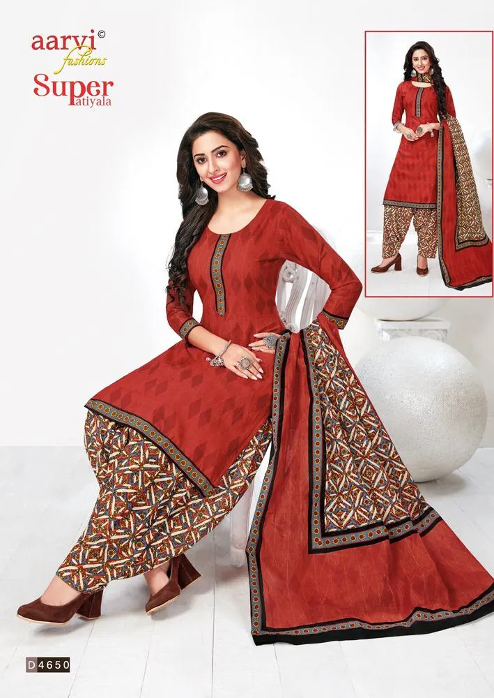 Aarvi Fashion Present Super Patiyala Casual  Cotton Daily Wear Salwar Suits