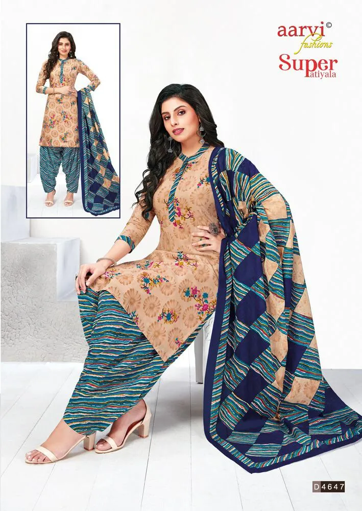 Aarvi Fashion Present Super Patiyala Casual  Cotton Daily Wear Salwar Suits