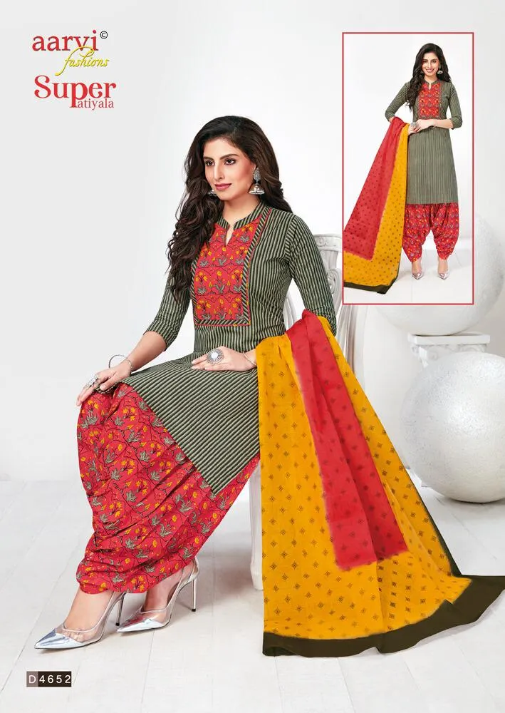 Aarvi Fashion Present Super Patiyala Casual  Cotton Daily Wear Salwar Suits