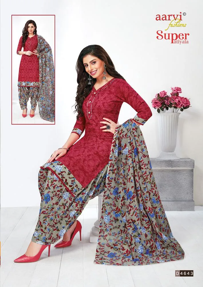 Aarvi Fashion Present Super Patiyala Casual  Cotton Daily Wear Salwar Suits