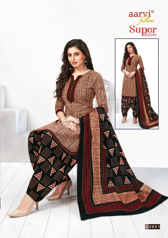 Aarvi Fashion Present Super Patiyala Casual  Cotton Daily Wear Salwar Suits