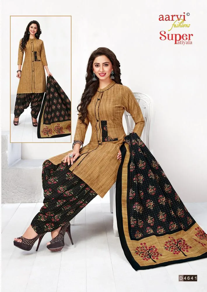 Aarvi Fashion Present Super Patiyala Casual  Cotton Daily Wear Salwar Suits