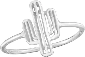 AeraVida Resilient Desert Cactus Plant .925 Sterling Silver Ring