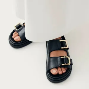 Alohas Harper Leather Chunky Buckle Sandals (W11) - (W11.5)