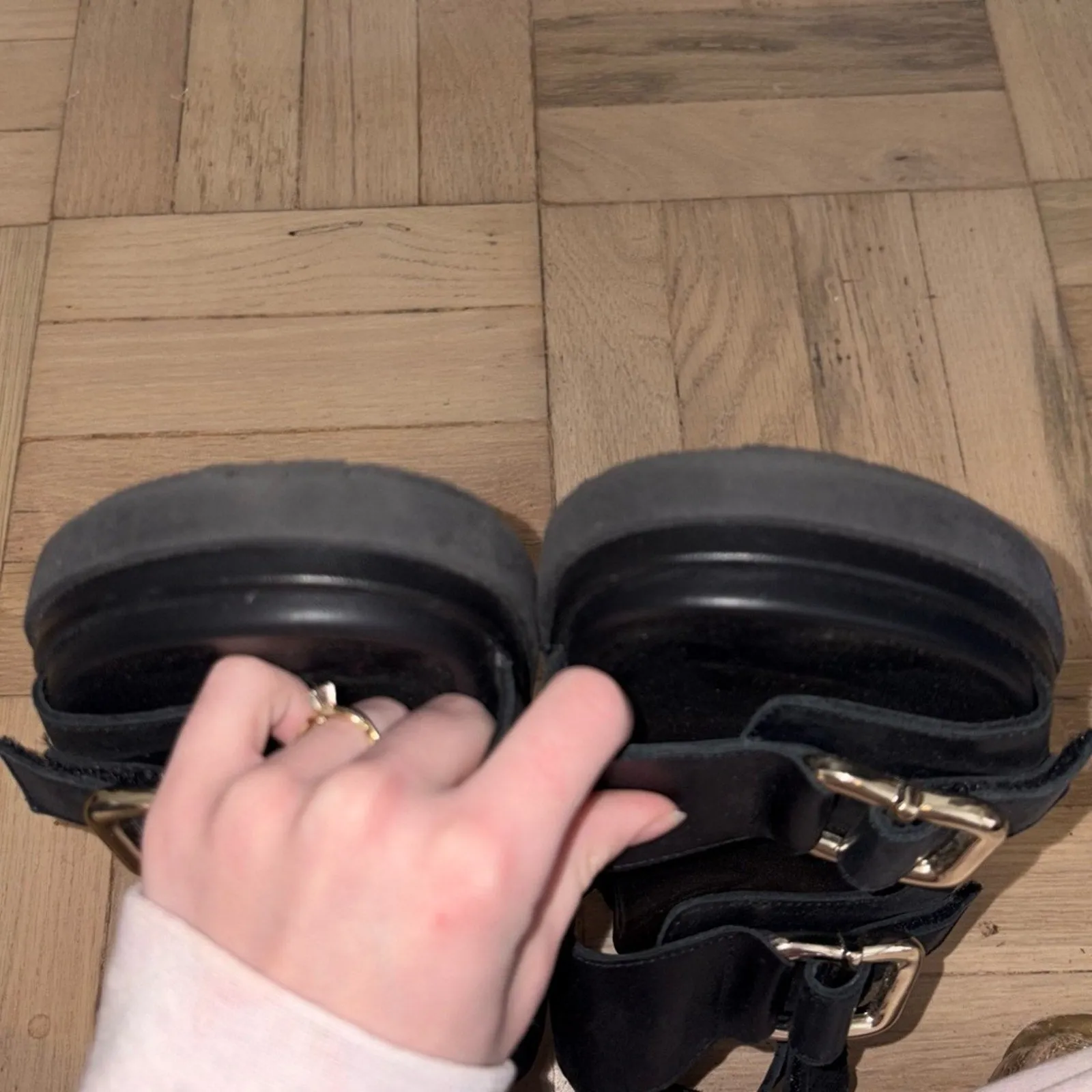Alohas Harper Leather Chunky Buckle Sandals (W11) - (W11.5)