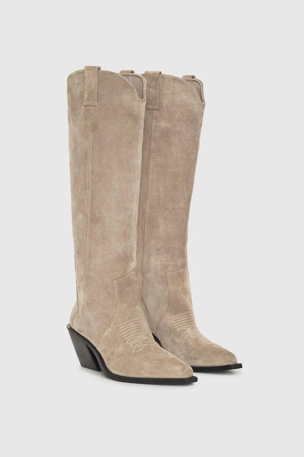 Anine Bing - Tall Tania Boots in Ash Grey Suede