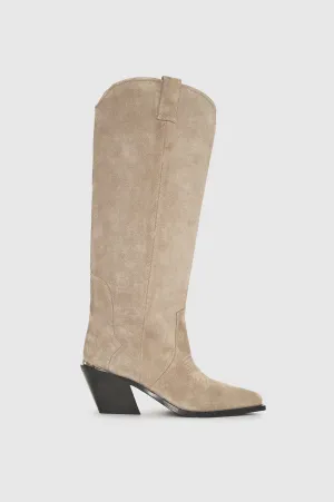 Anine Bing - Tall Tania Boots in Ash Grey Suede