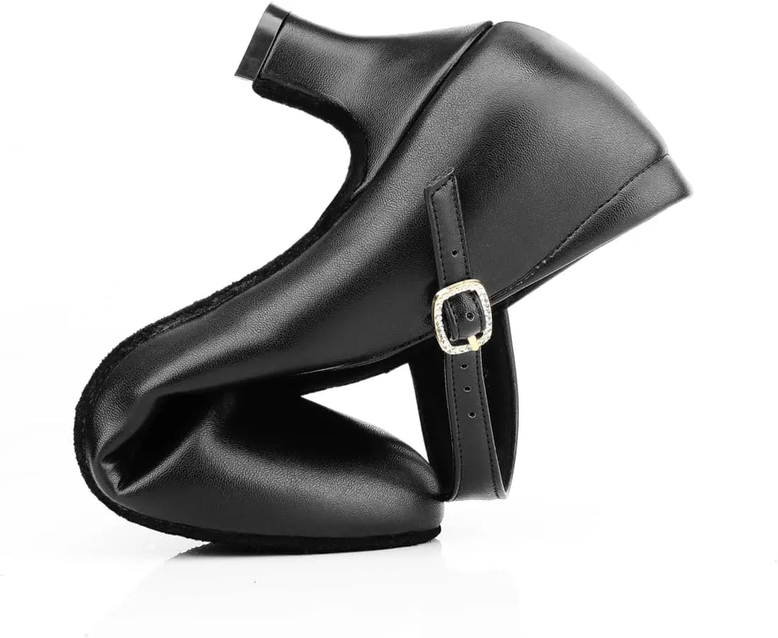 Ankle Strap Dance Heels Womens Character Shoes Ballroom Latin Dress Pumps