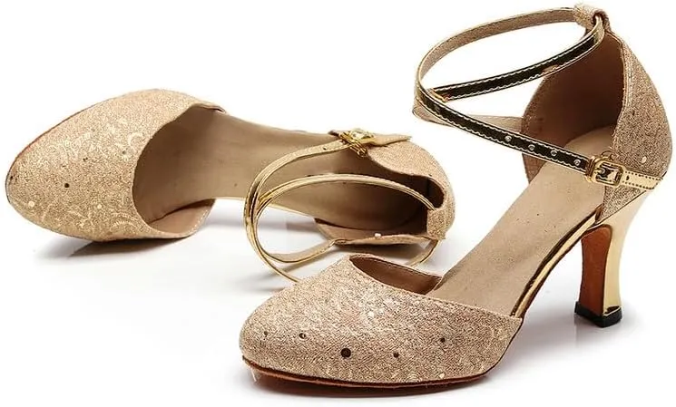 AOQUNFS Women Latin Dance Shoes Ballroom Salsa Tango Modern Practice Performance Dancing Shoes,QJW1017