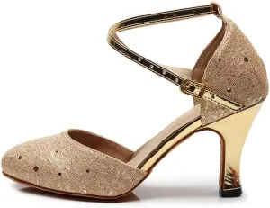 AOQUNFS Women Latin Dance Shoes Ballroom Salsa Tango Modern Practice Performance Dancing Shoes,QJW1017