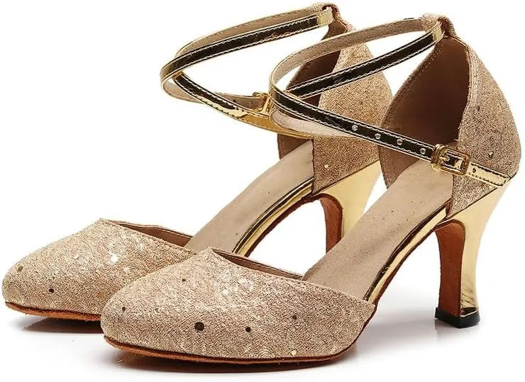 AOQUNFS Women Latin Dance Shoes Ballroom Salsa Tango Modern Practice Performance Dancing Shoes,QJW1017