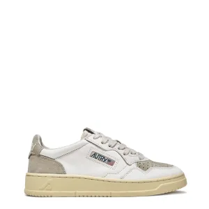 Autry Womens Medalist Low Suede / White / Sand Trainers