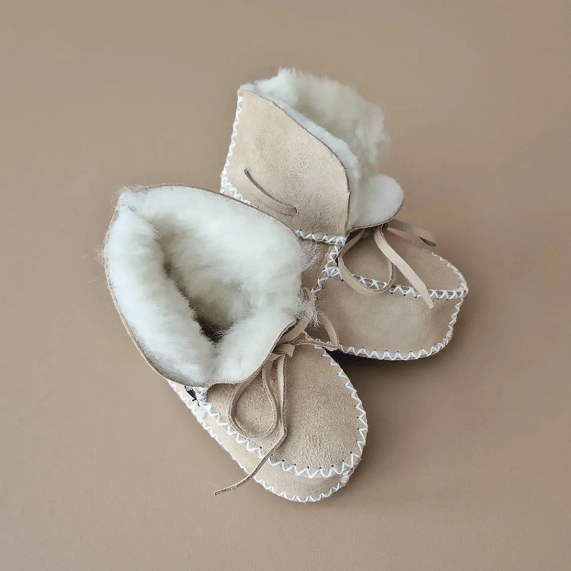 Baby - Lammy Booties - Light Beige