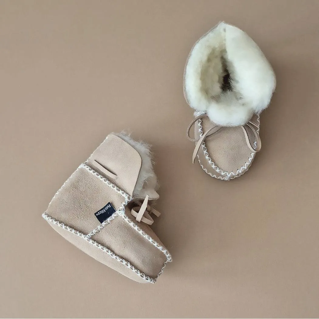 Baby - Lammy Booties - Light Beige