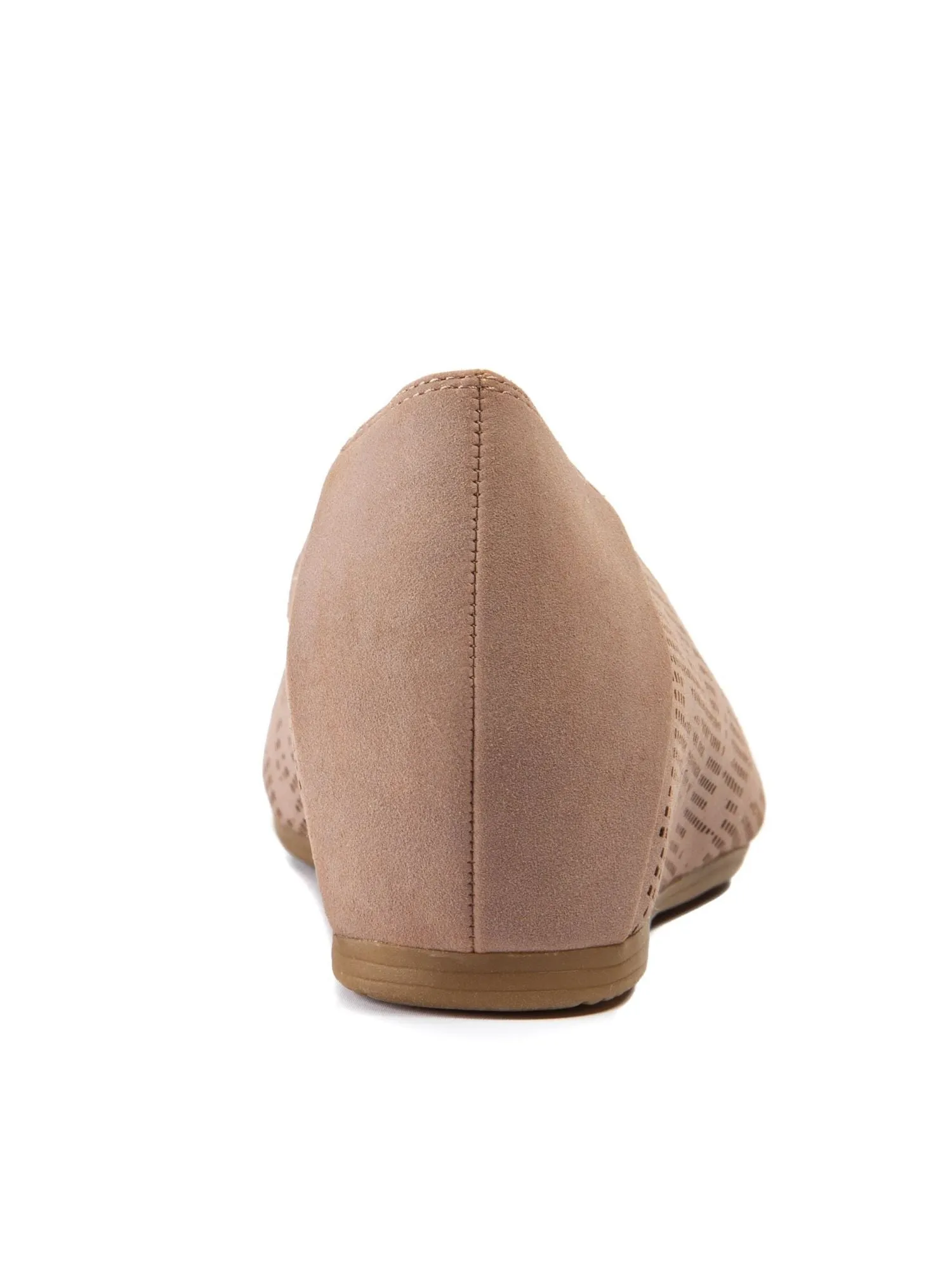 BARETRAPS Womens Brown Laser Cut Cushioned Arch Support Hidden Heel Nixy Almond Toe Wedge Slip On Ballet Flats