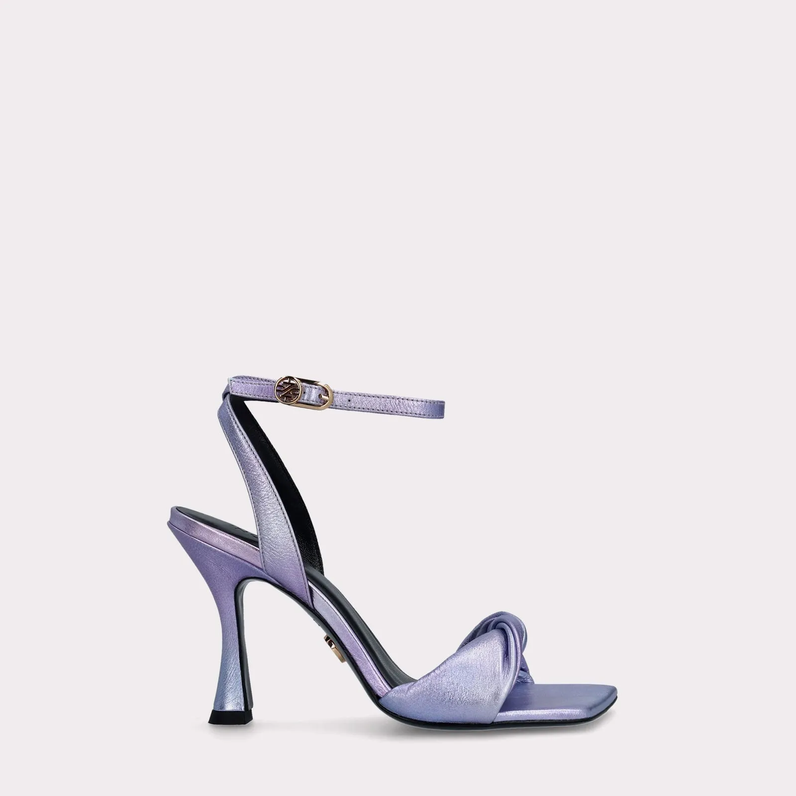 BETTY 31 METALLIC PURPLE LEATHER SANDALS