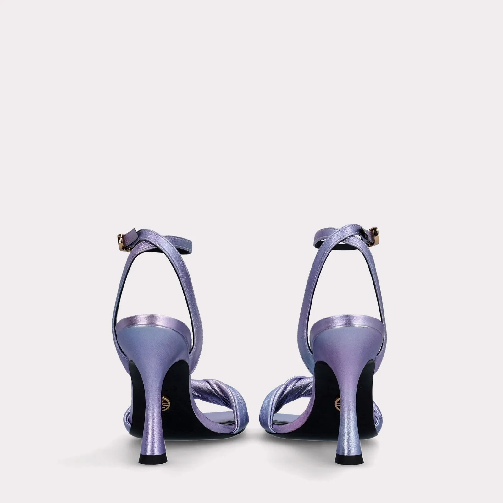 BETTY 31 METALLIC PURPLE LEATHER SANDALS