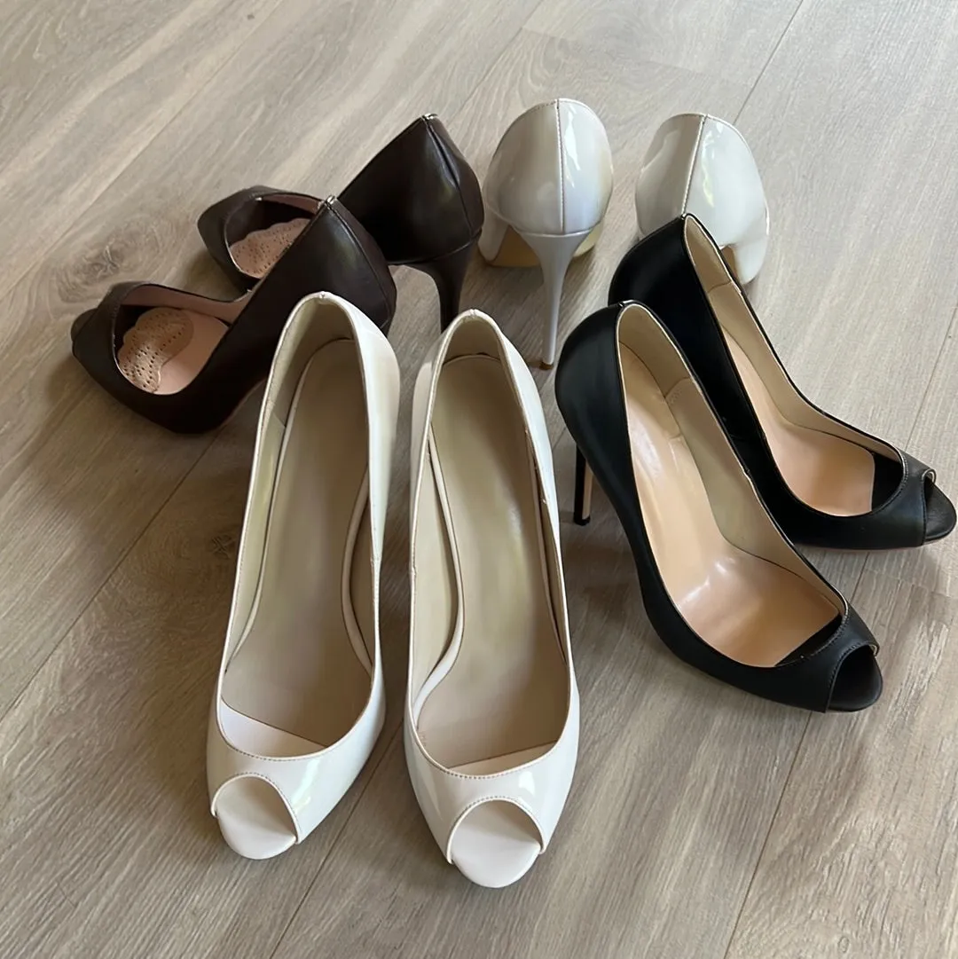 Black Peeptoe Pumps