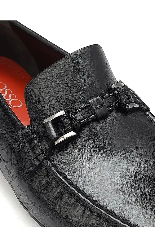Black Signato Leather Moccasins