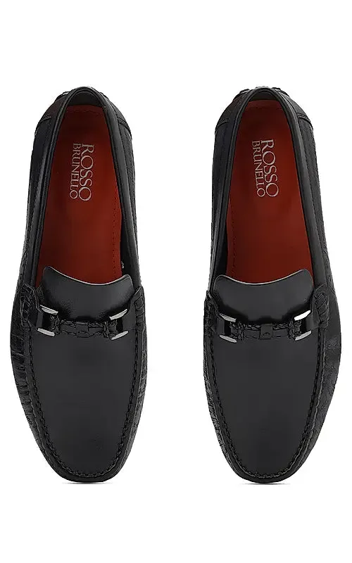 Black Signato Leather Moccasins