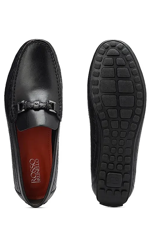 Black Signato Leather Moccasins