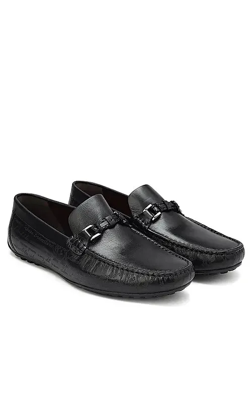 Black Signato Leather Moccasins