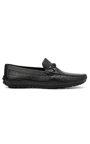 Black Signato Leather Moccasins