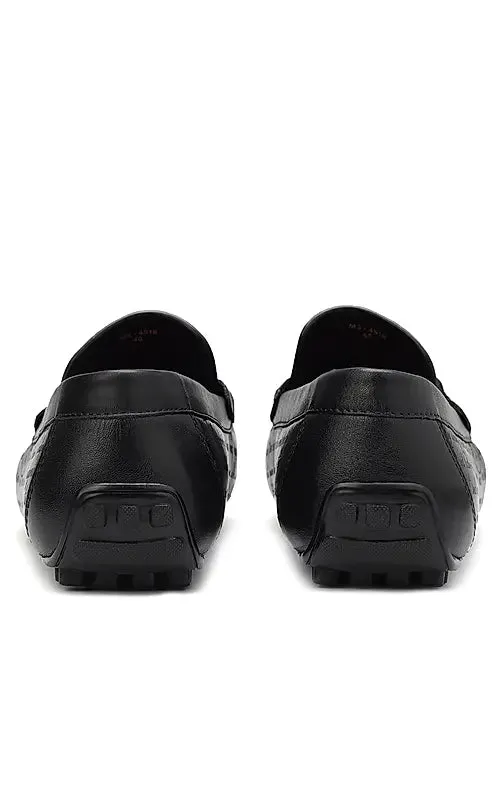 Black Signato Leather Moccasins