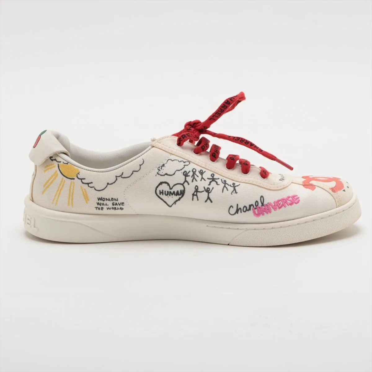 Chanel Coco Canvas  Leather Trainers 44 Men White G34878