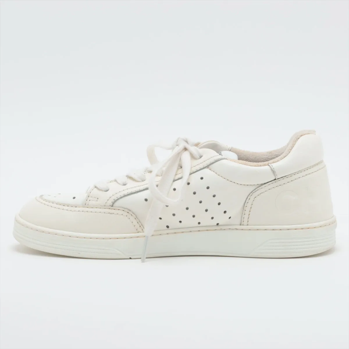 Chanel Coco Leather Trainers 38  White G38808