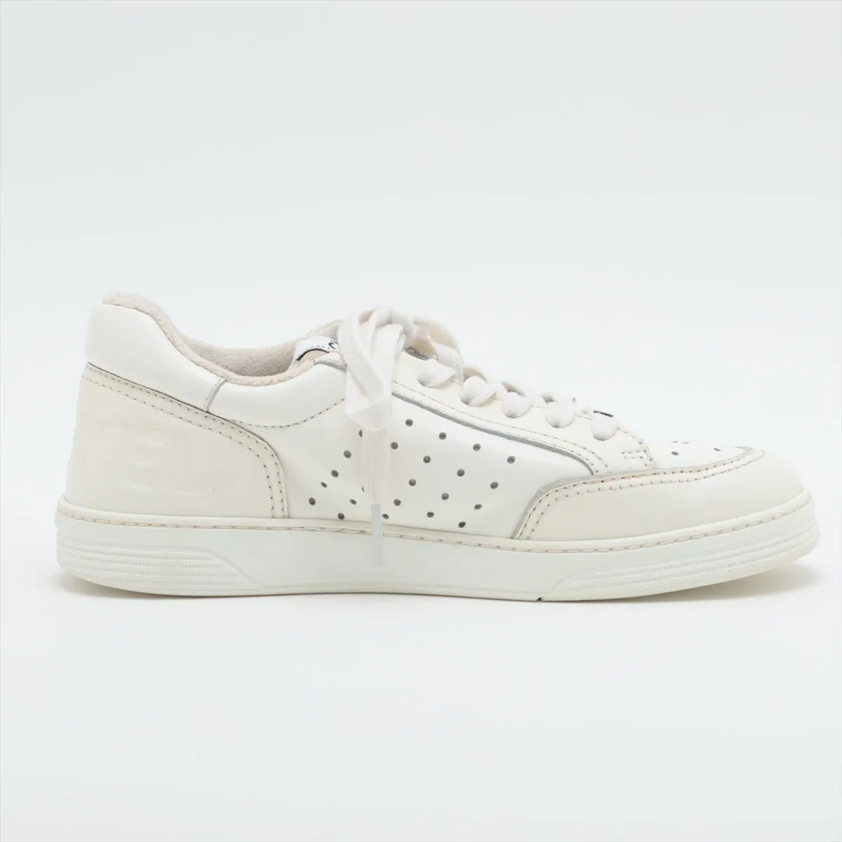 Chanel Coco Leather Trainers 38  White G38808
