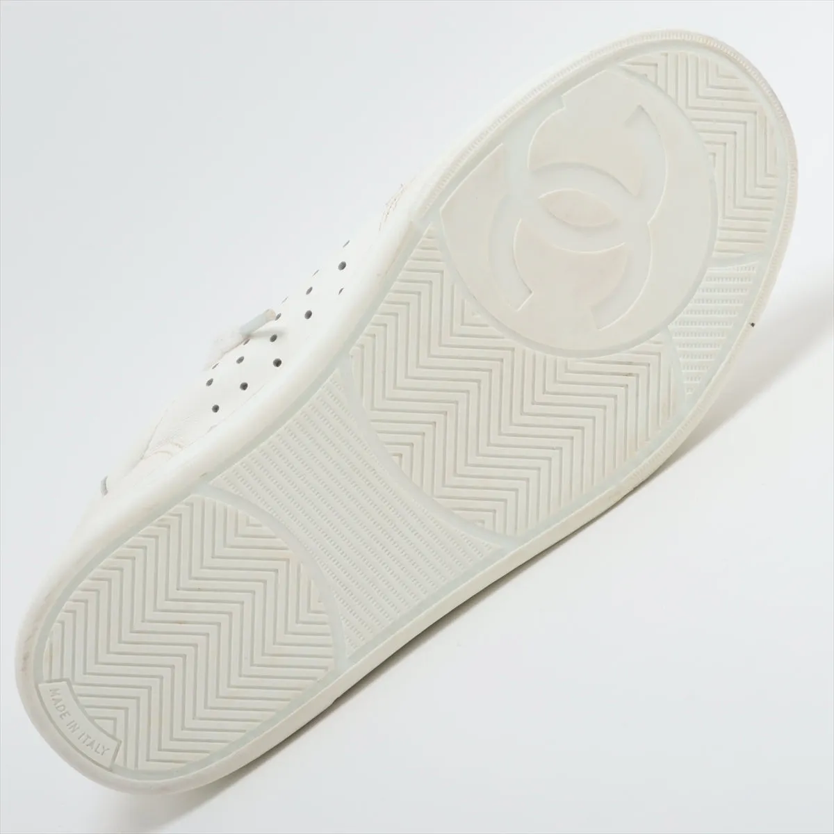 Chanel Coco Leather Trainers 38  White G38808