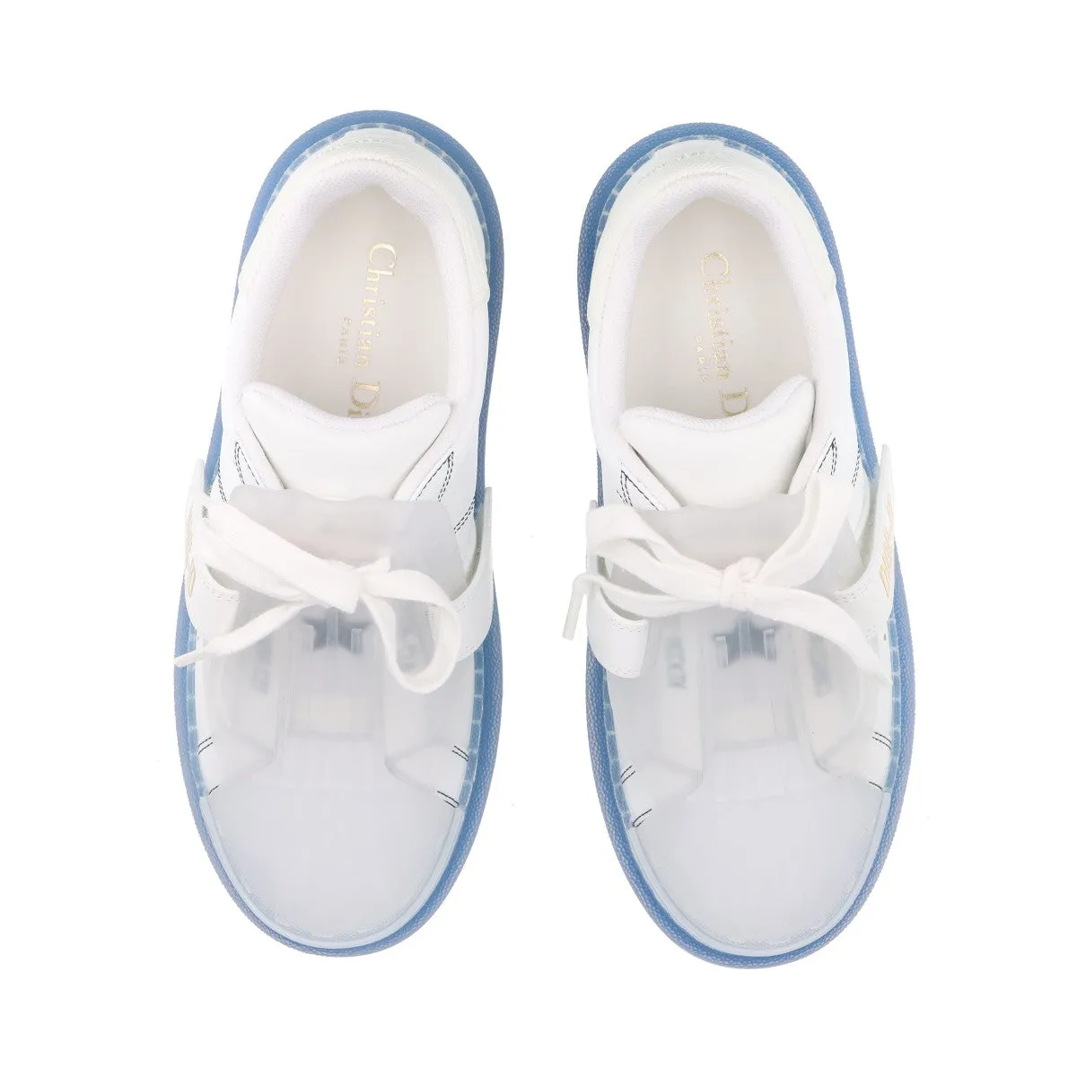 Chris Chandior DIOR-ID Leather  Laver Trainers 36.5  Blue × White Rement Rope  Bag