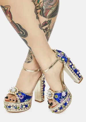 Cici Jeweled Platform Heels