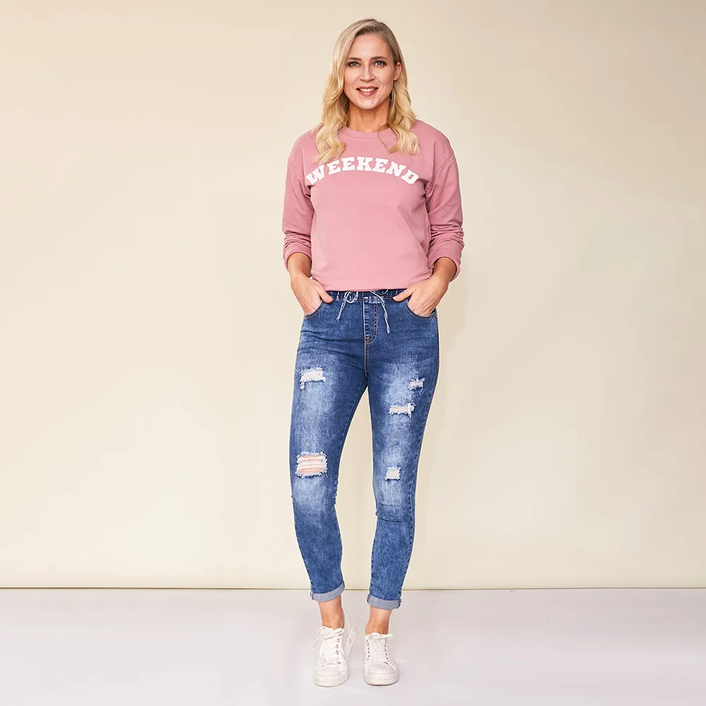 Dana Vintage Jeggings (Blue)