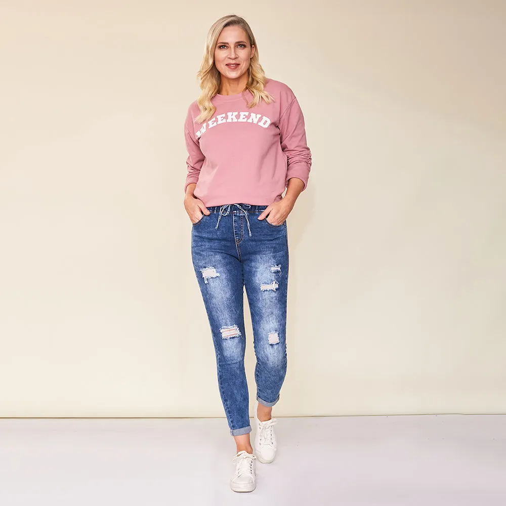 Dana Vintage Jeggings (Blue)