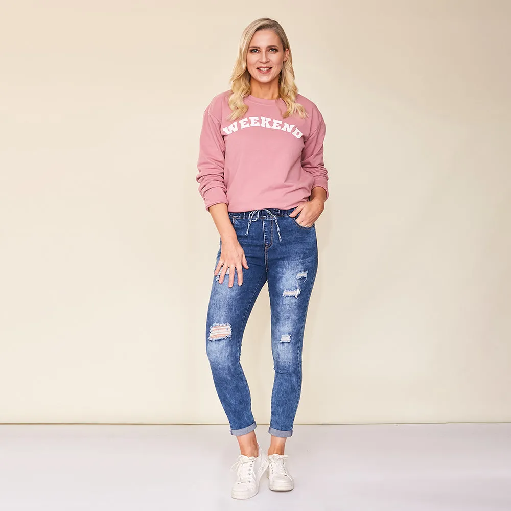 Dana Vintage Jeggings (Blue)
