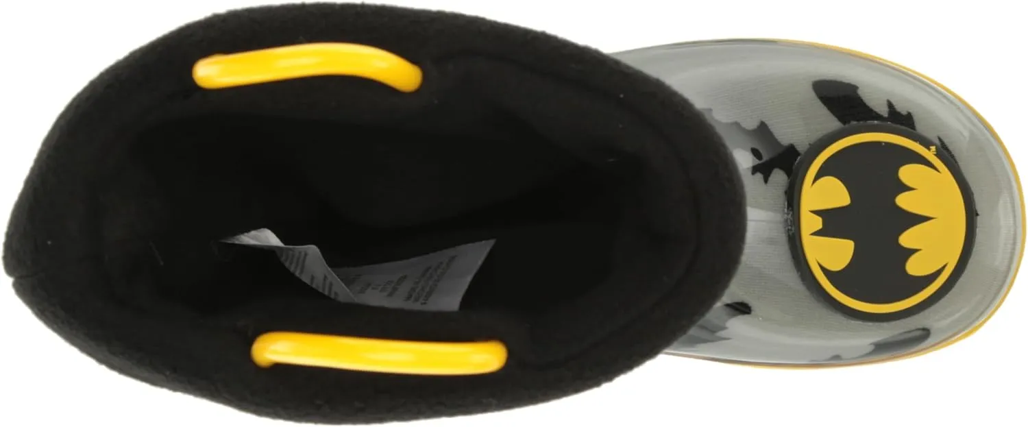 DC Comics Boy's Batman Kids Rain Boots with Soft Removable Liner Snow
