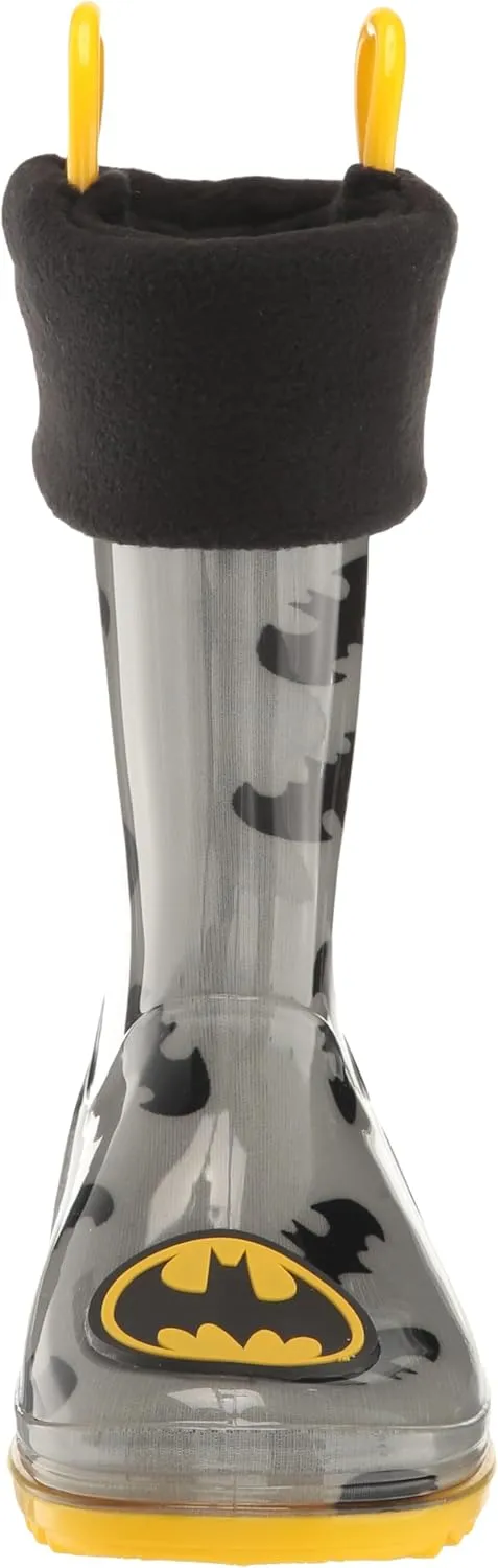 DC Comics Boy's Batman Kids Rain Boots with Soft Removable Liner Snow