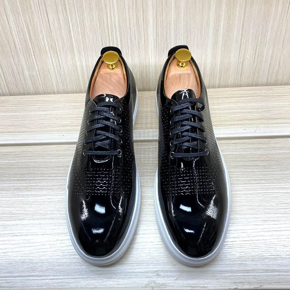 Dress Shoes -  Beckett Glossy Leather Sneakers