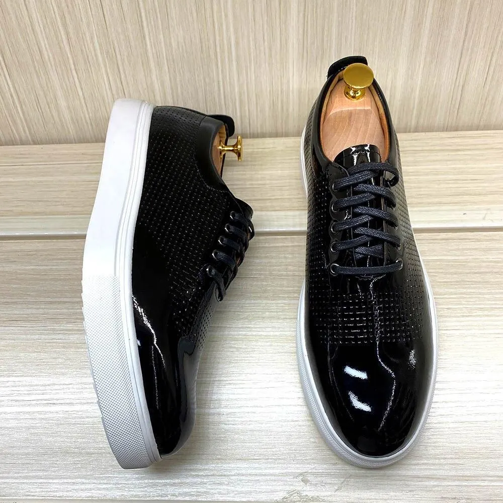 Dress Shoes -  Beckett Glossy Leather Sneakers