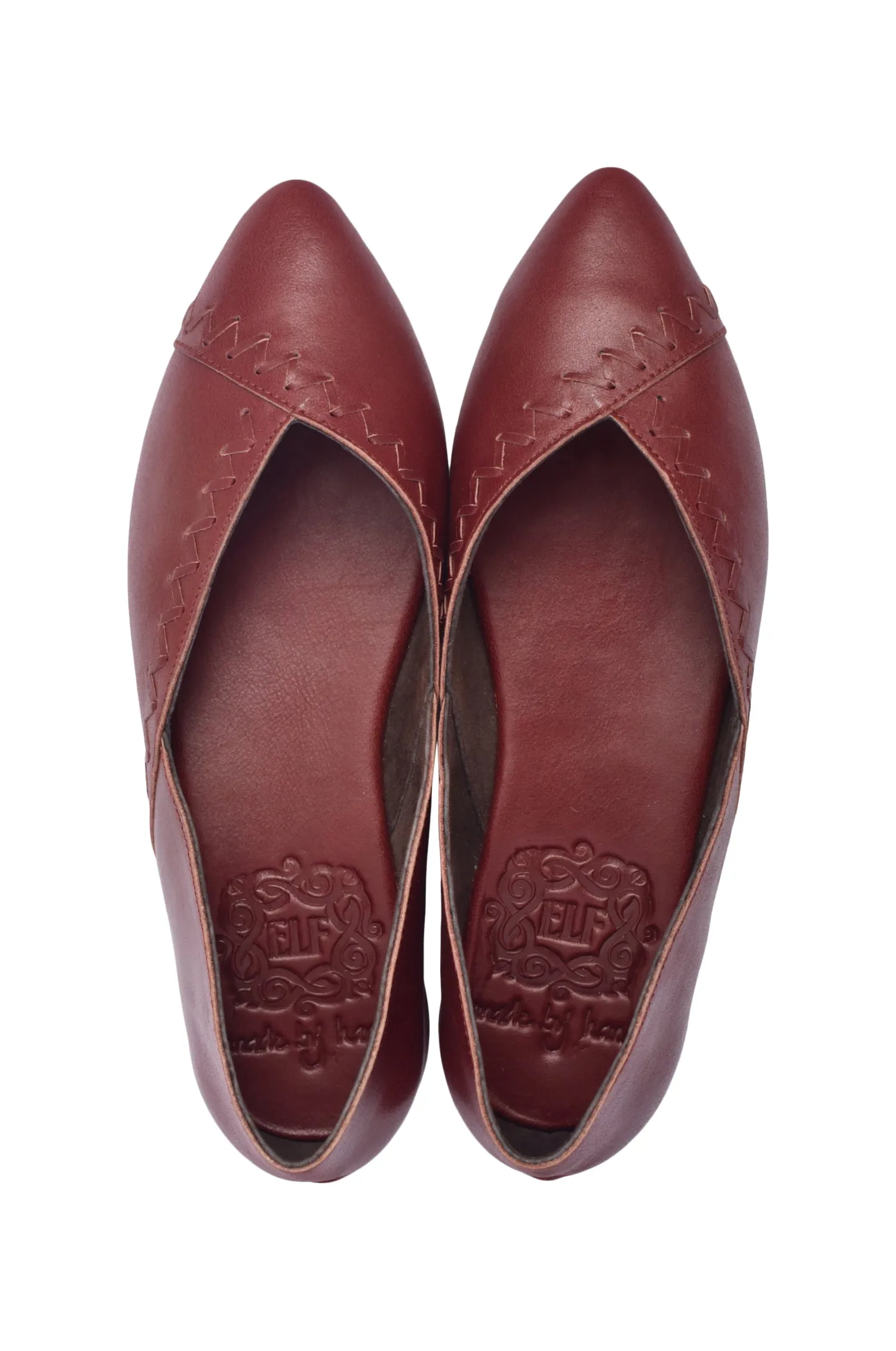 Elle Pointy Toe Leather Ballet Flats (Sz. 11.5)