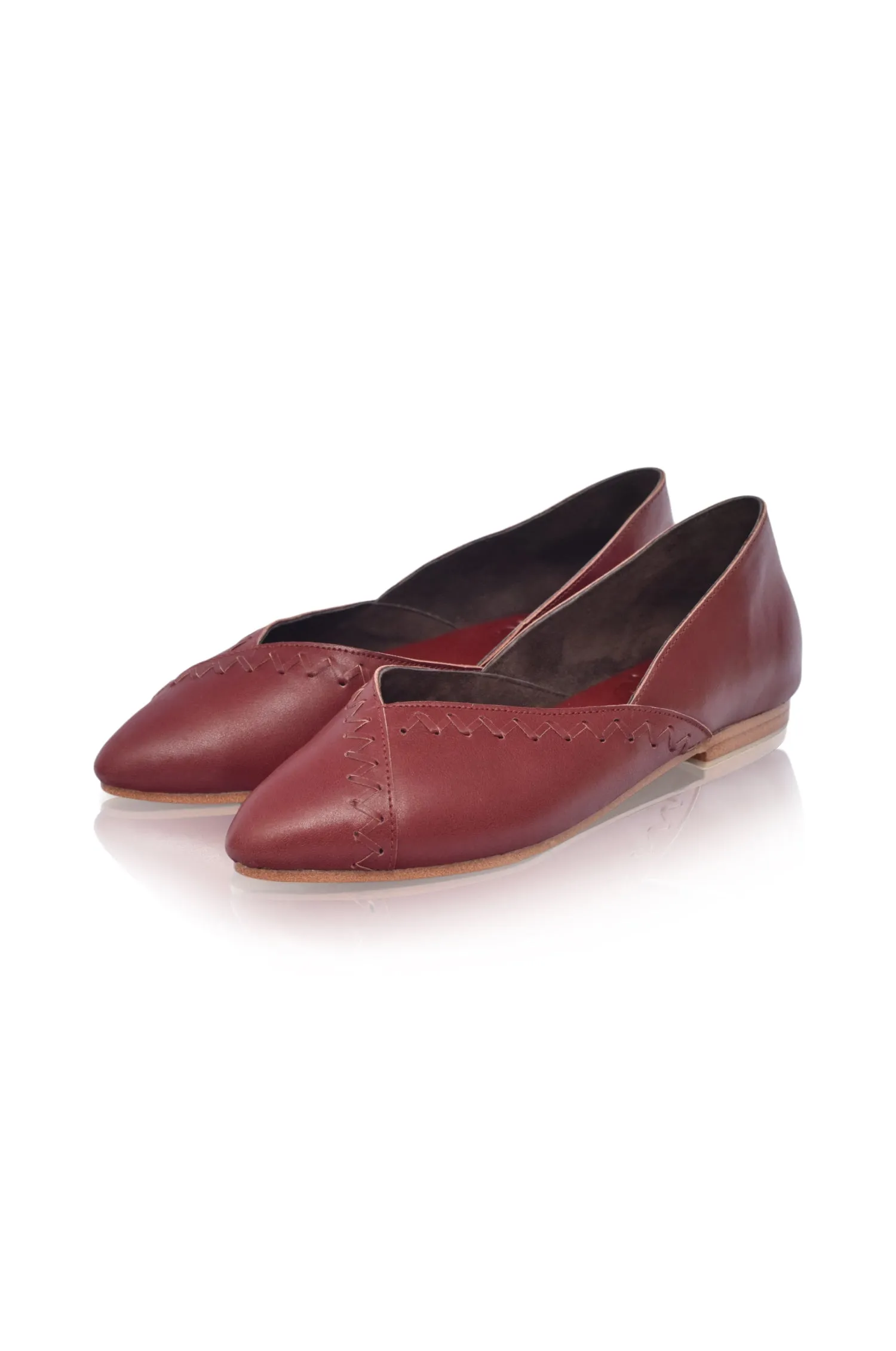 Elle Pointy Toe Leather Ballet Flats (Sz. 11.5)