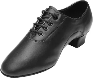 EnJoCho Toddler Walking Shoes Shoes Boys Modern Dance Shoes Prom Ballroom Latin Dance Shoes Solid Color Lace Up (Black, 34)