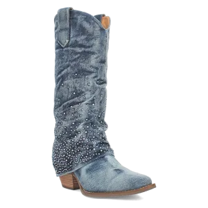 Eye Candy Denim & Rhinestone Boot (DS) ~ BACKORDER OCTOBER 2024