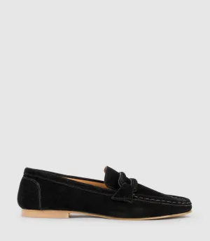 GERMAINE Moccasin in Black Suede